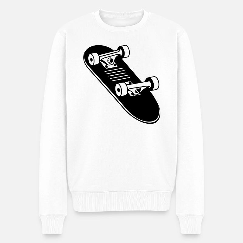 Skateboard - Männer Premium Bio Pullover - Weiß