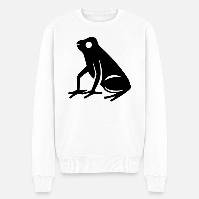 Frosch - Männer Premium Bio Pullover - Weiß