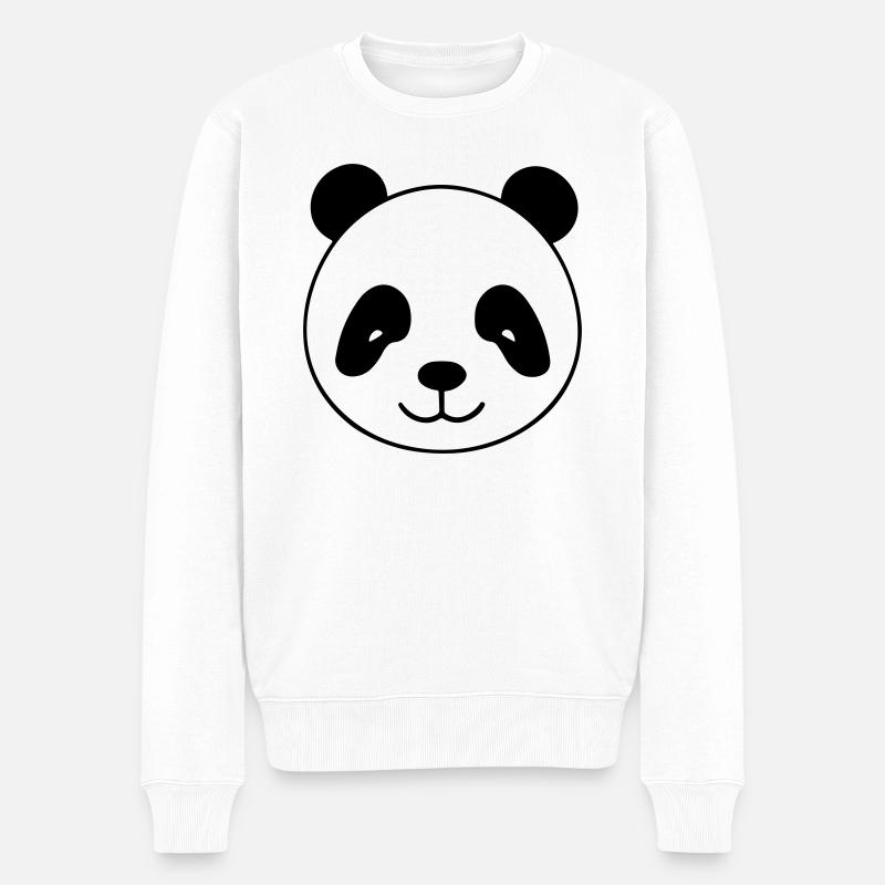 Panda - Männer Premium Bio Pullover - Weiß