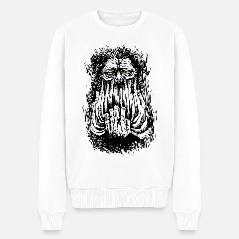 LEISES SCREM - Männer Premium Bio Pullover - Weiß