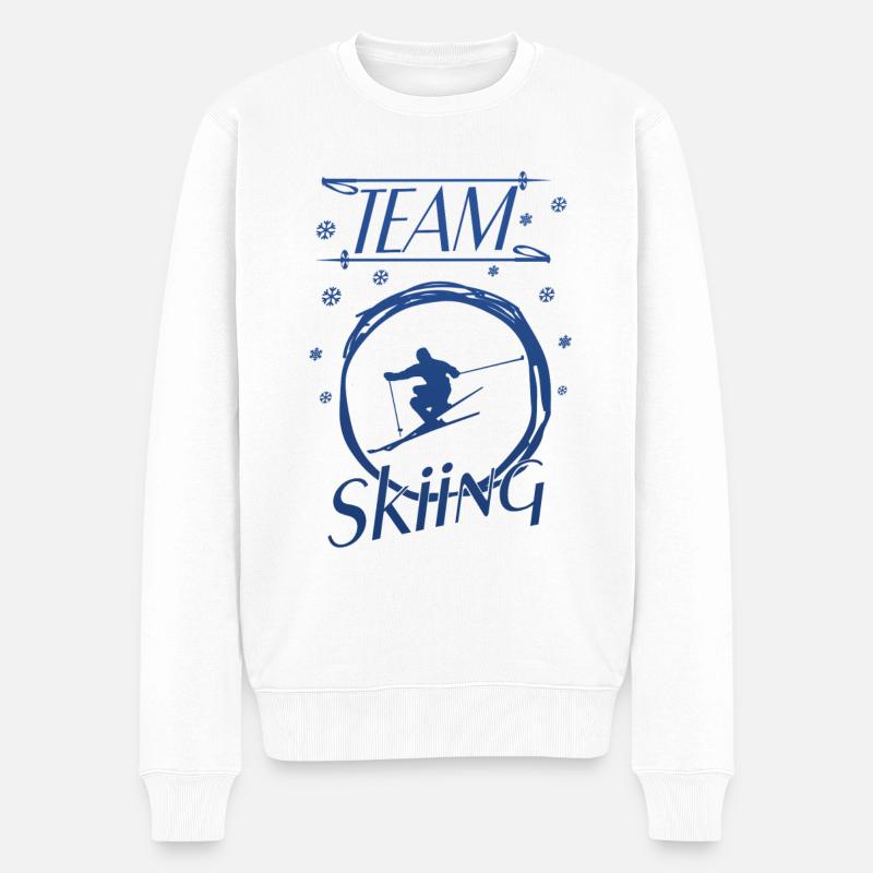 Team Skiing - Männer Premium Bio Pullover - Weiß