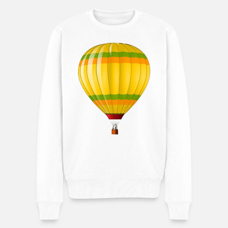Moderne Heißluftballon - Männer Premium Bio Pullover - Weiß