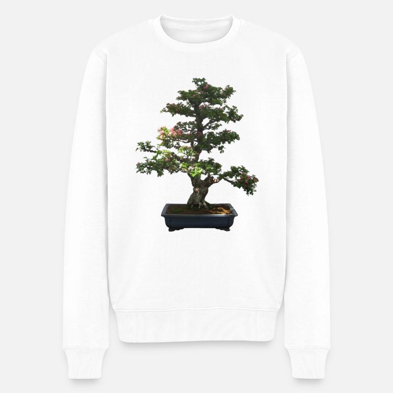 Monsieur bonsai - Männer Premium Bio Pullover - Weiß