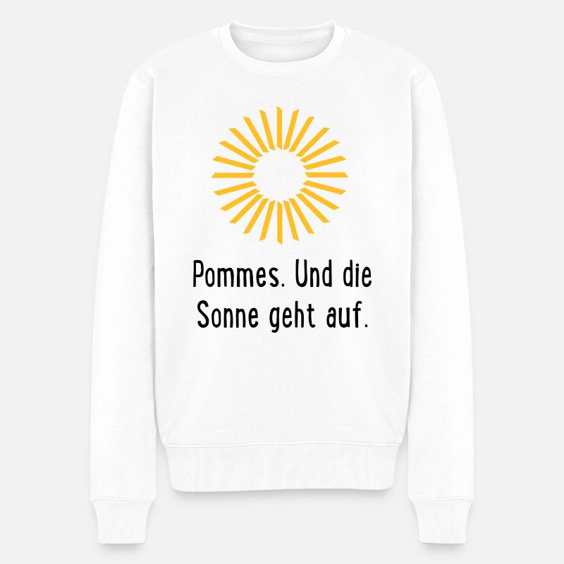 Pommes Frites - Männer Premium Bio Pullover - Weiß