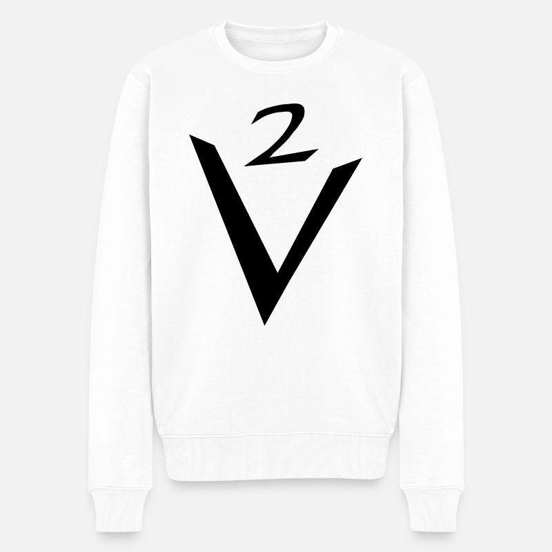 V2 Schriftzug - Männer Premium Bio Pullover - Weiß