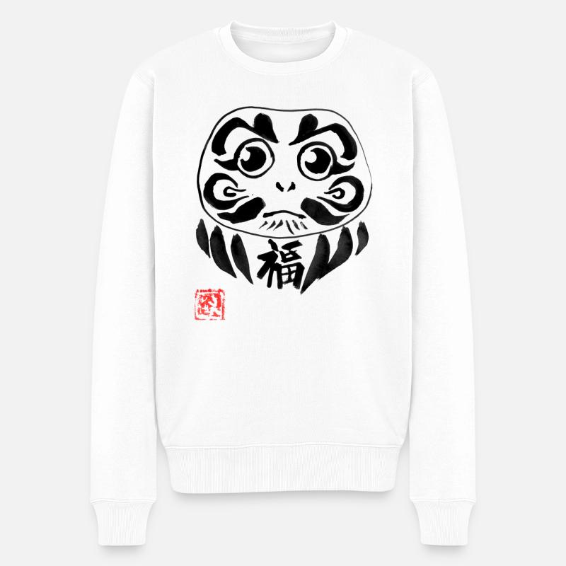 daruma - Männer Premium Bio Pullover - Weiß