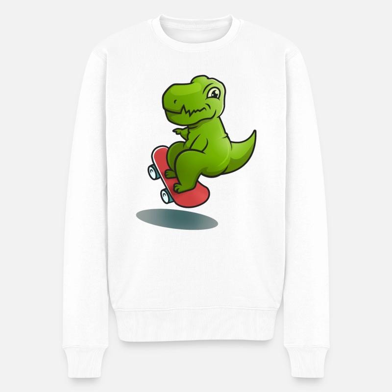 patin à roulettes dino - Pull Premium bio Homme - blanc