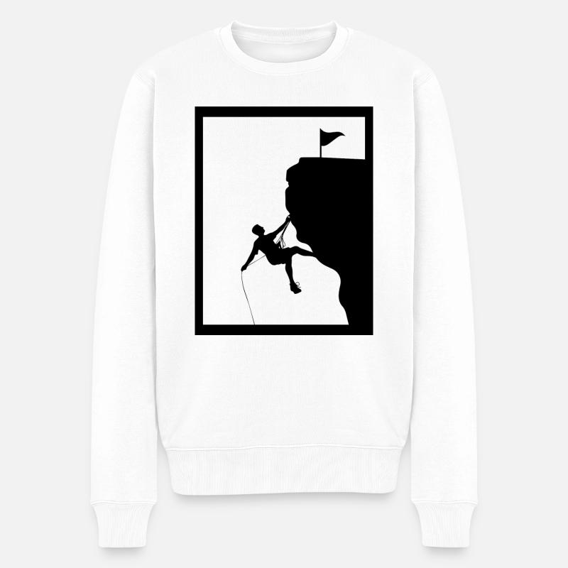 Bouldern Klettern Climbing - Männer Premium Bio Pullover - Weiß