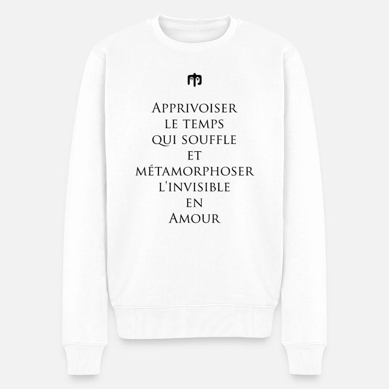 invisible - Pull Premium bio Homme - blanc