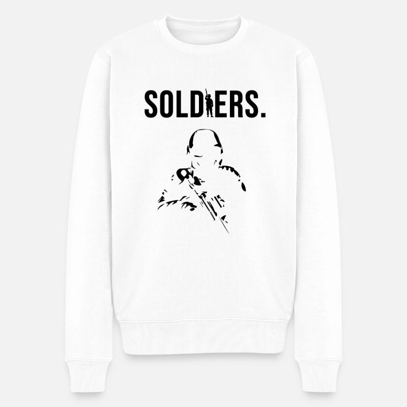 soladat black - Männer Premium Bio Pullover - Weiß