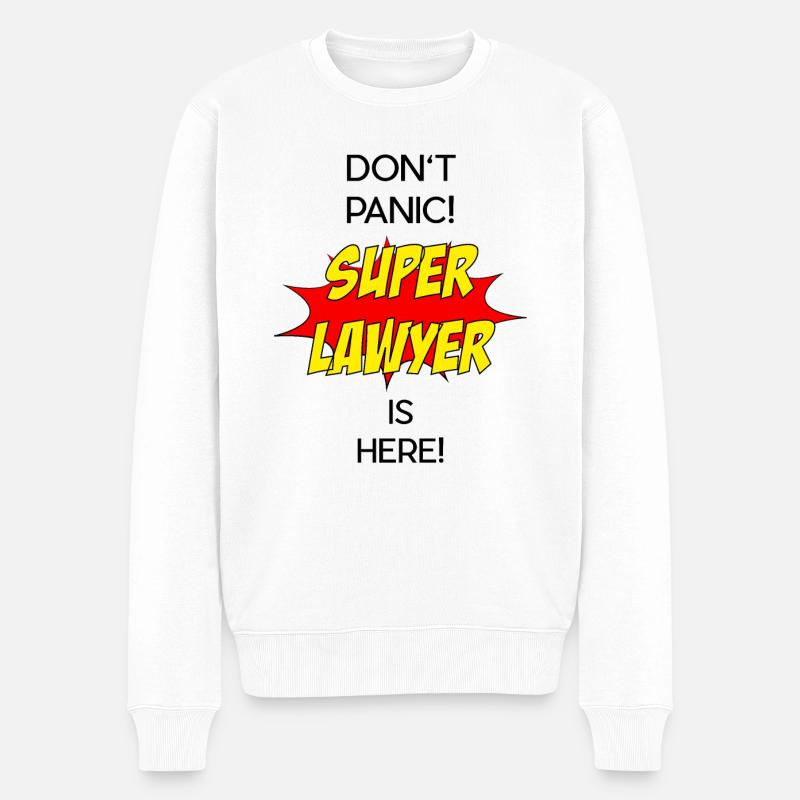 Super Lawyer / Super Anwalt - Männer Premium Bio Pullover - Weiß