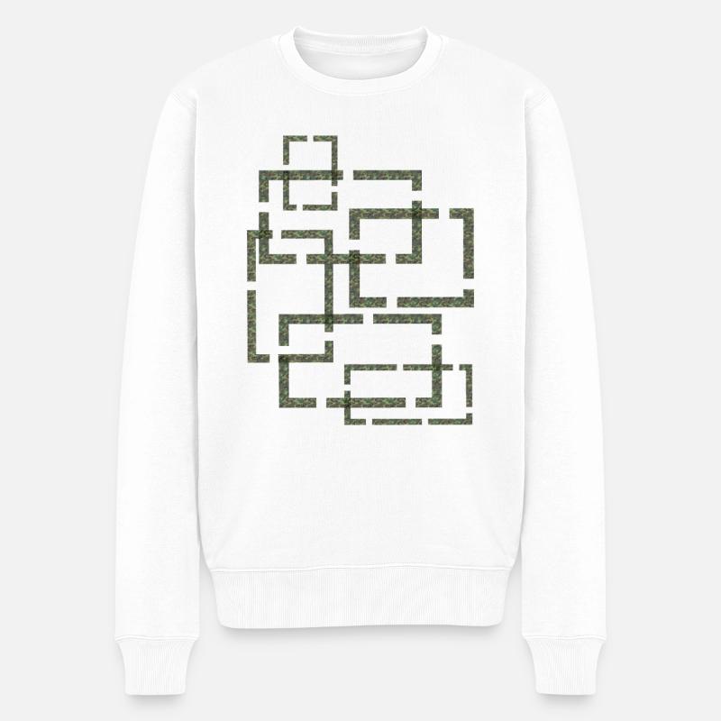 Ligne de motif de camouflage - Pull Premium bio Homme - blanc