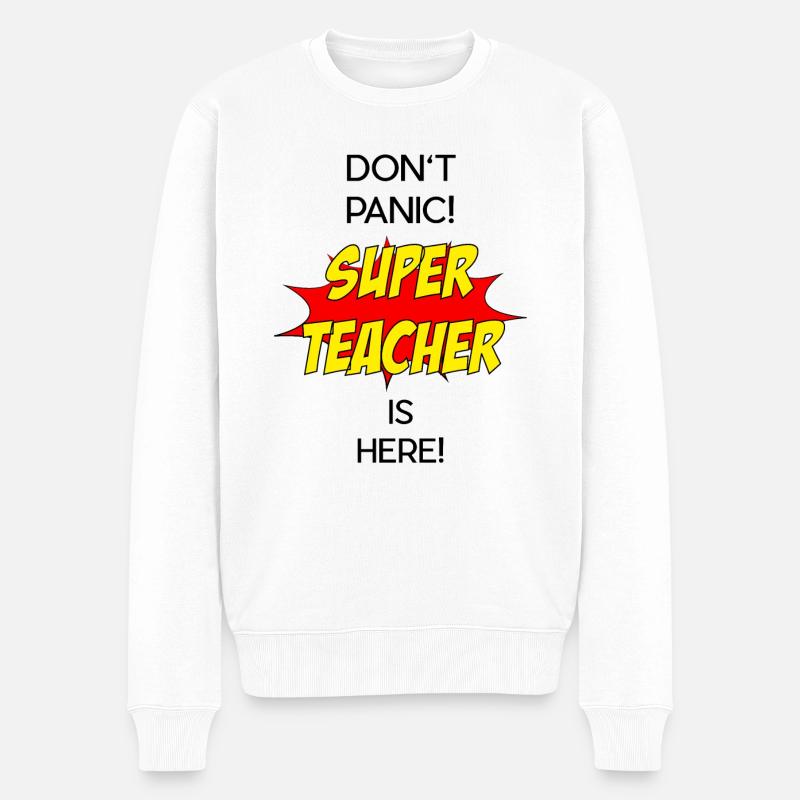 Super Teacher / Super Lehrer - Männer Premium Bio Pullover - Weiß