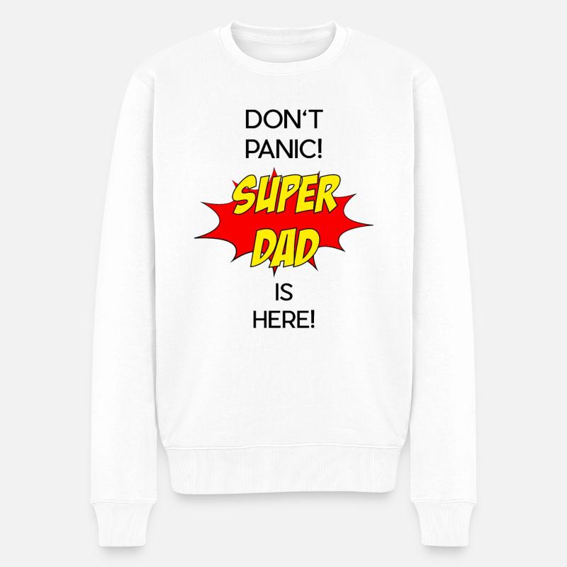 Super Dad / Super Papa - Männer Premium Bio Pullover - Weiß