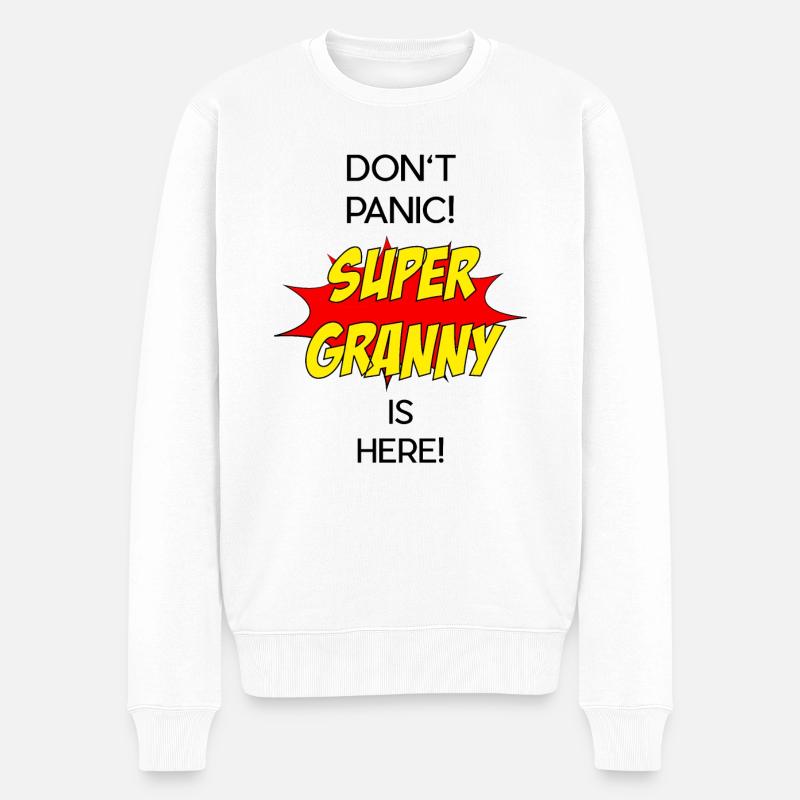 Super Granny / Super Oma - Männer Premium Bio Pullover - Weiß