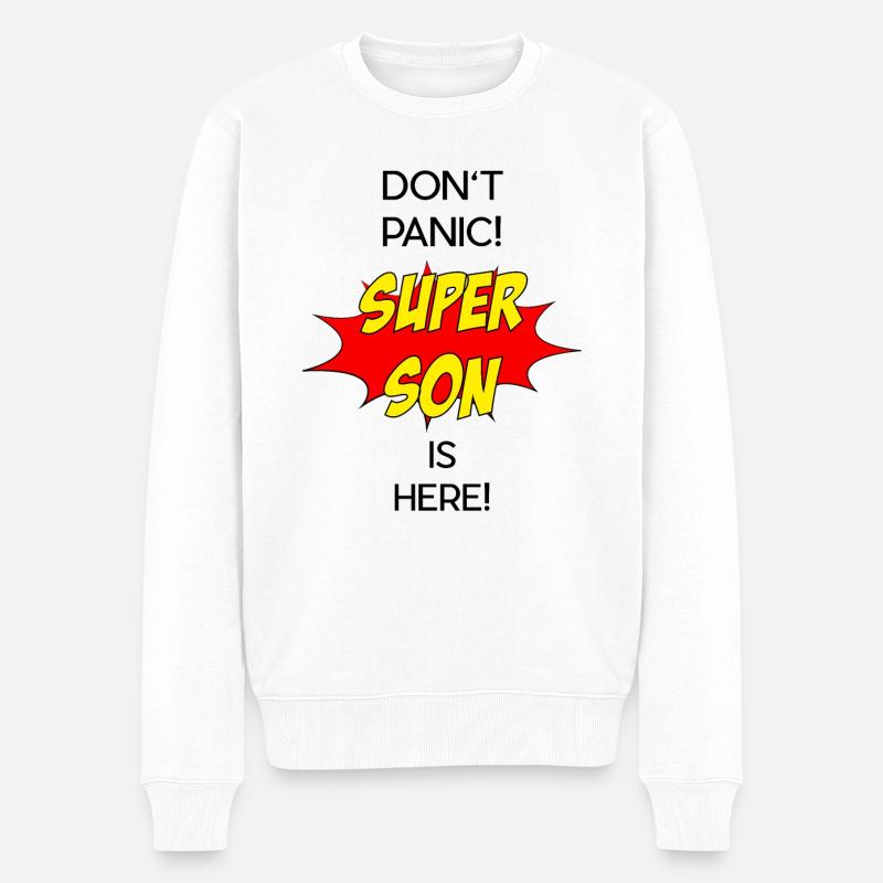 Super Son / Super Sohn - Männer Premium Bio Pullover - Weiß