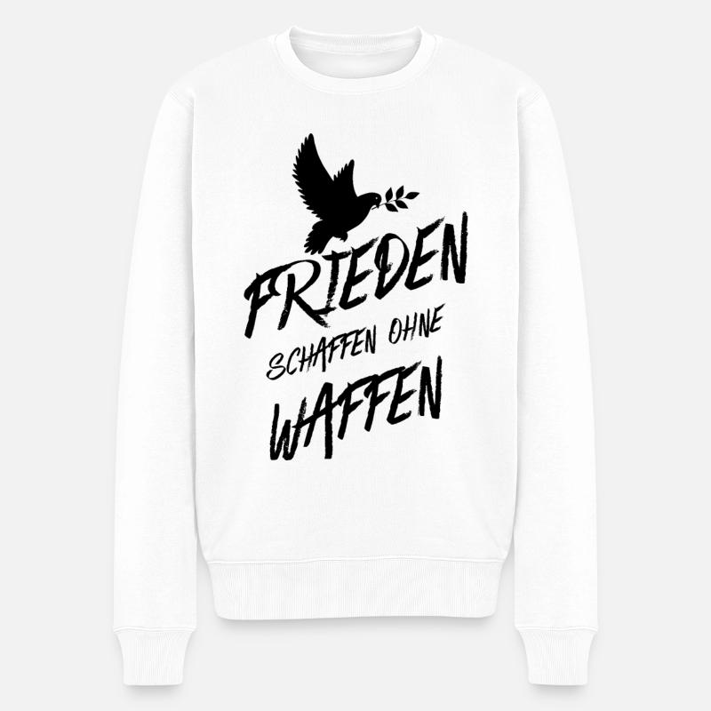 Frieden schaffen - Männer Premium Bio Pullover - Weiß