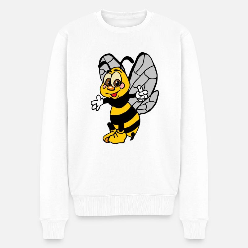 Fleißbienchen - Männer Premium Bio Pullover - Weiß