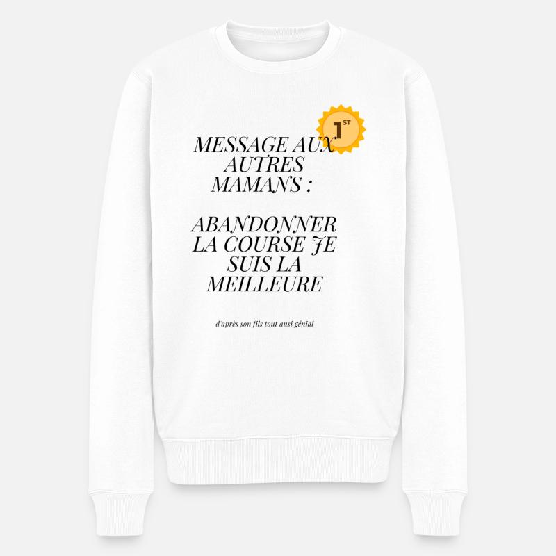 message aux autres mamans - Pull Premium bio Homme - blanc