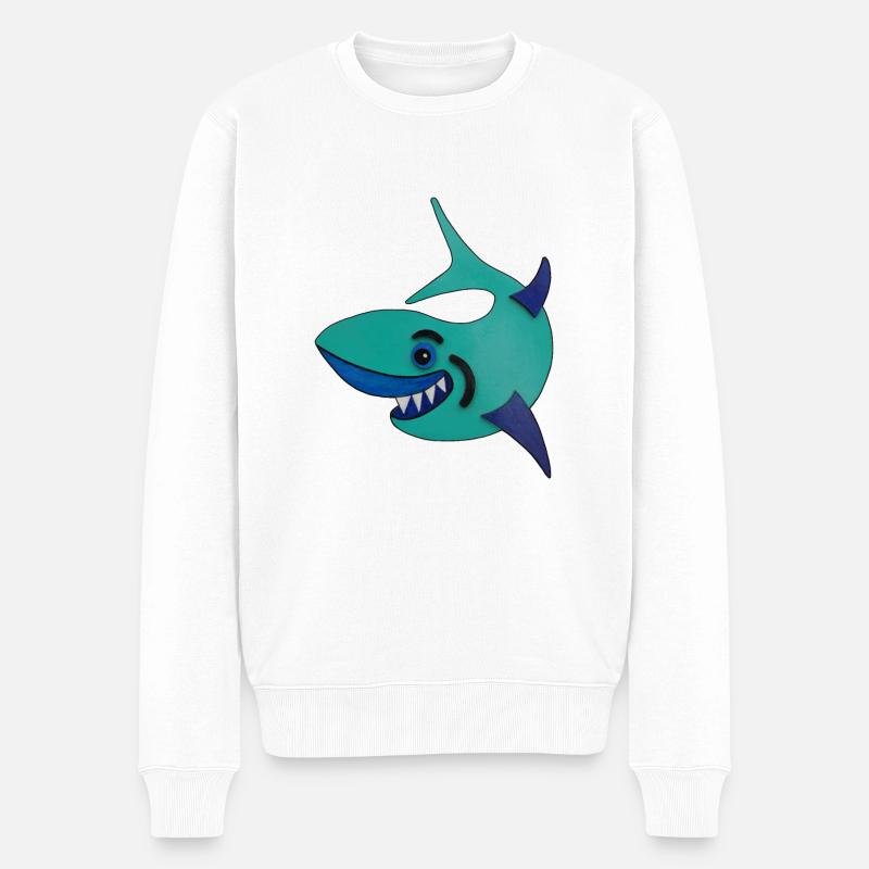 Requin - Pull Premium bio Homme - blanc