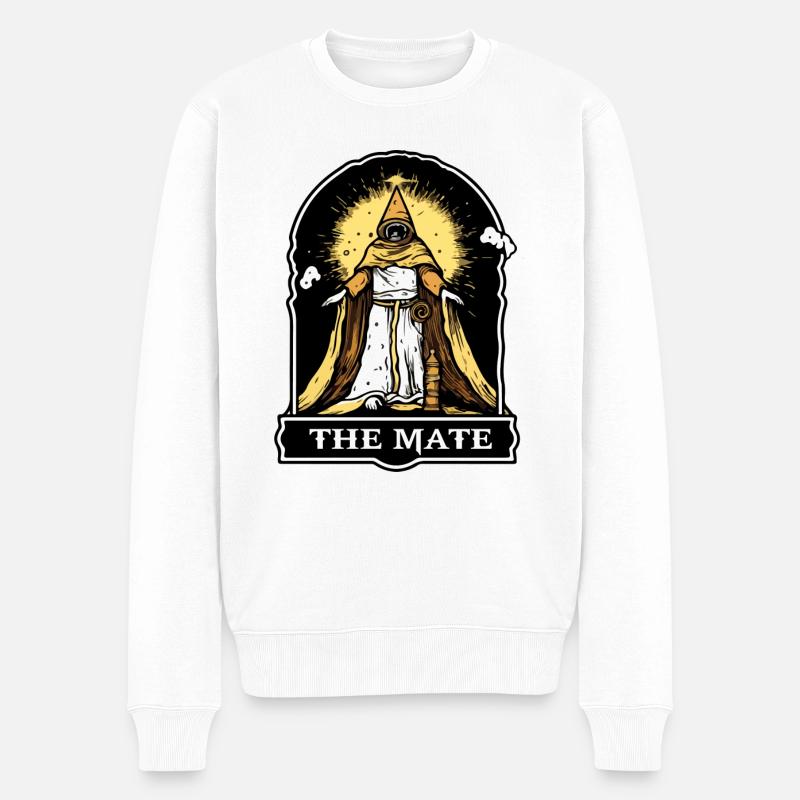 Die Mate-Tarotkarte - Männer Premium Bio Pullover - Weiß