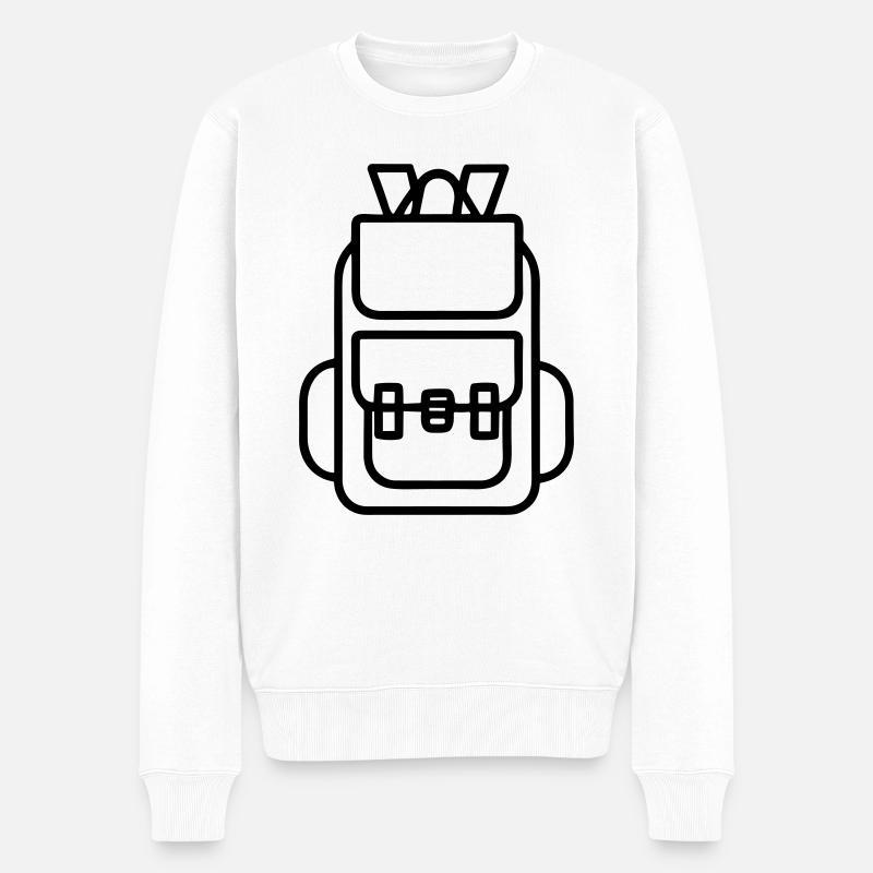 Rucksack - Männer Premium Bio Pullover - Weiß