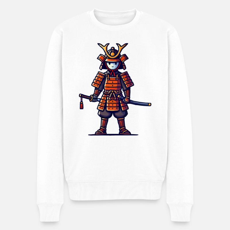 Bande dessinée de samouraï - Pull Premium bio Homme - blanc