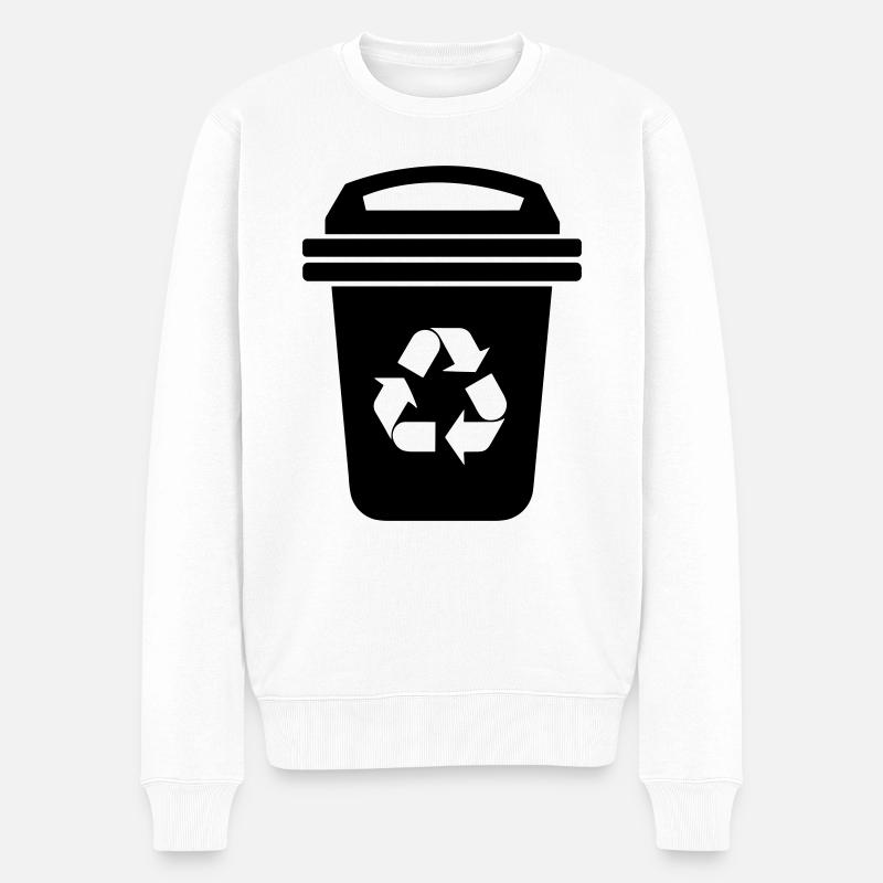 Mülltonne - Männer Premium Bio Pullover - Weiß