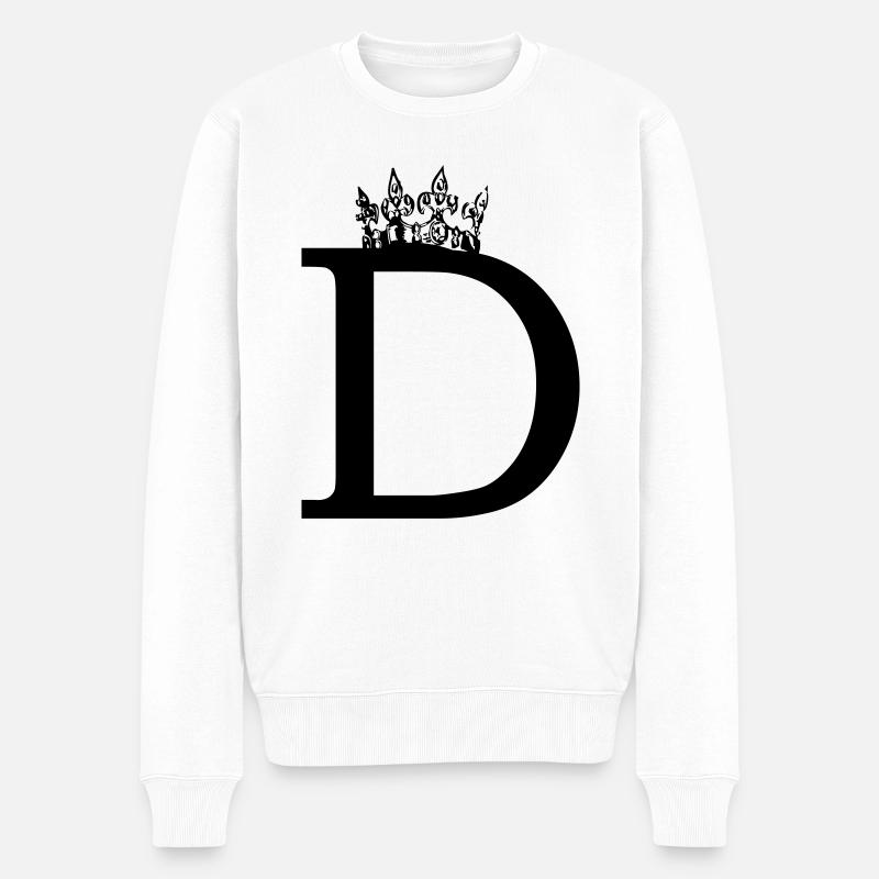 couronne D - Pull Premium bio Homme - blanc
