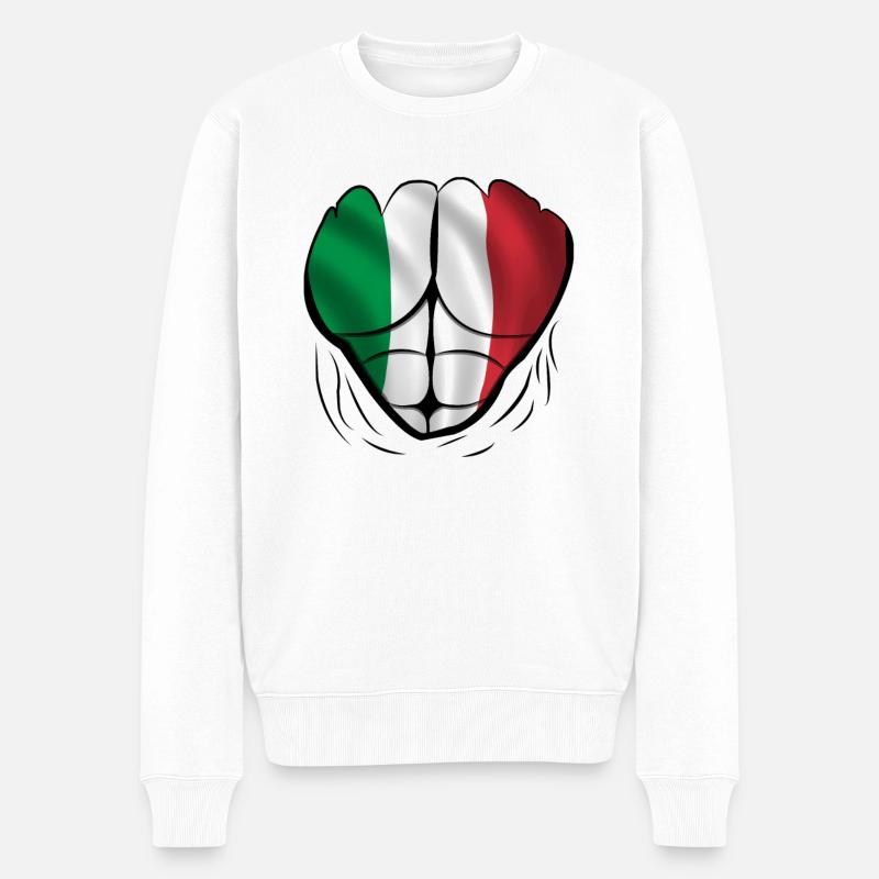 Italien Liebe - Super Fan - Männer Premium Bio Pullover - Weiß