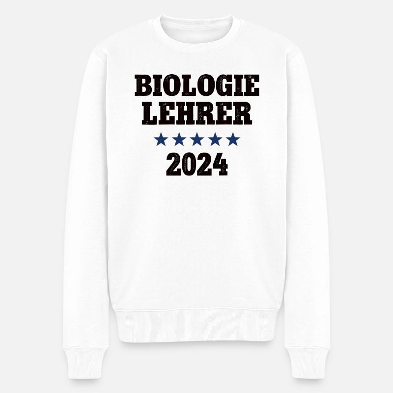 Biologielehrer 2024 Beruf Studium Lehramt Biologie - Männer Premium Bio Pullover - Weiß