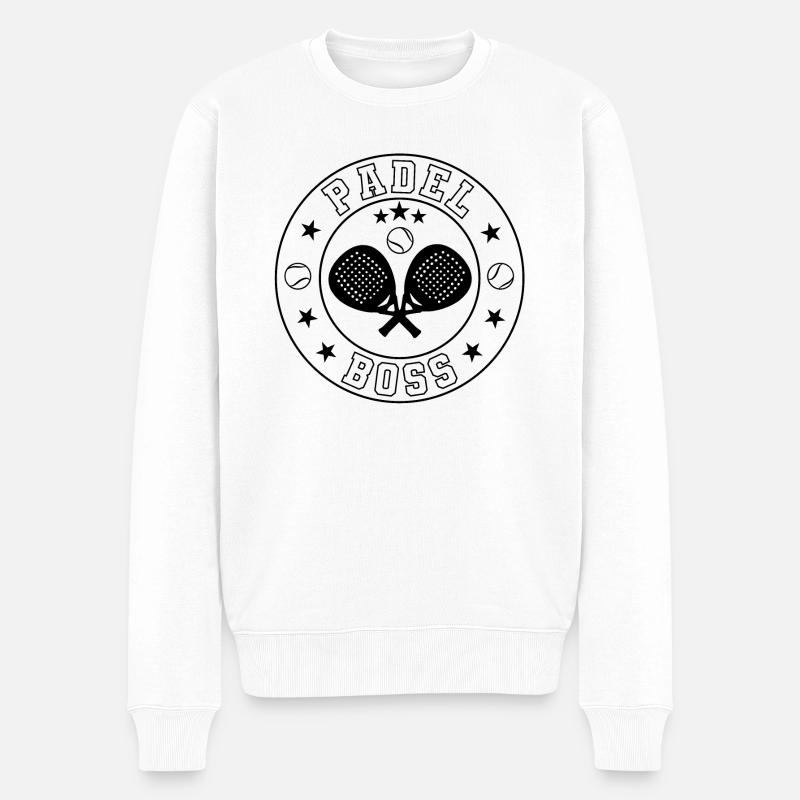 Padel Boss schwarz - Männer Premium Bio Pullover - Weiß