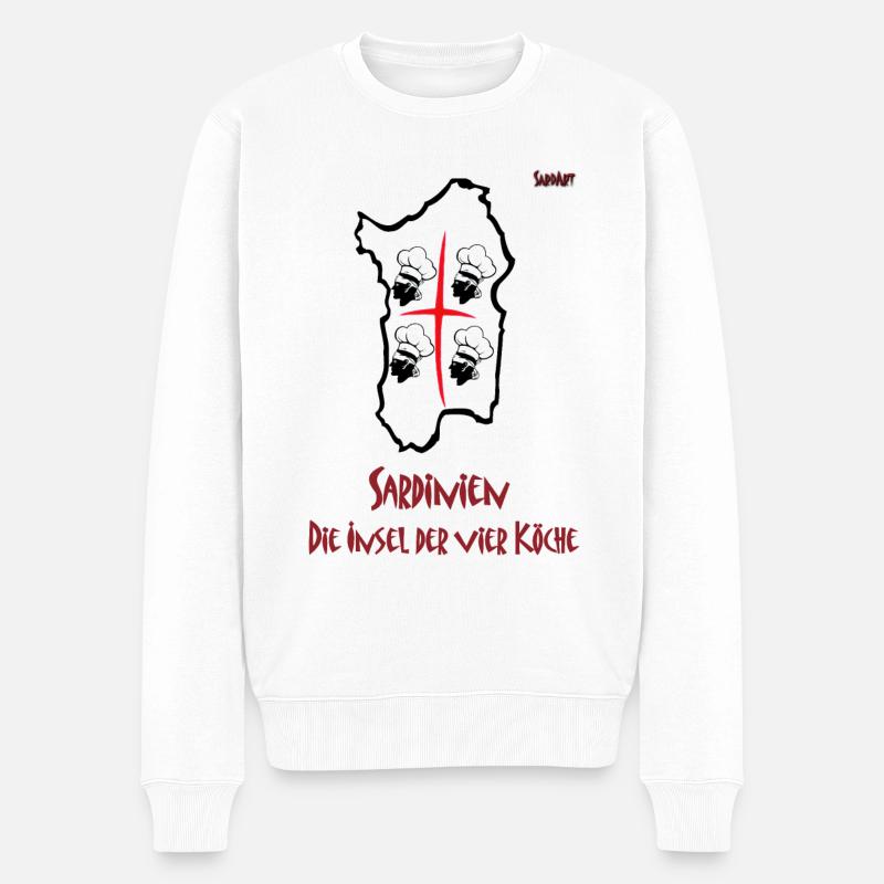 Sardinien - Die Insel der vier Köche - Männer Premium Bio Pullover - Weiß