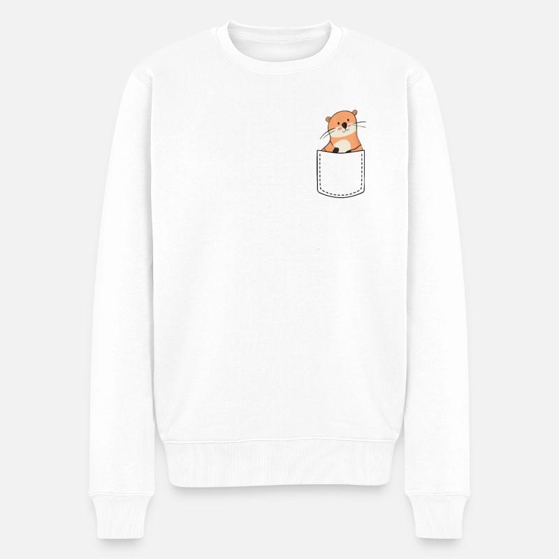 Otter - Männer Premium Bio Pullover - Weiß
