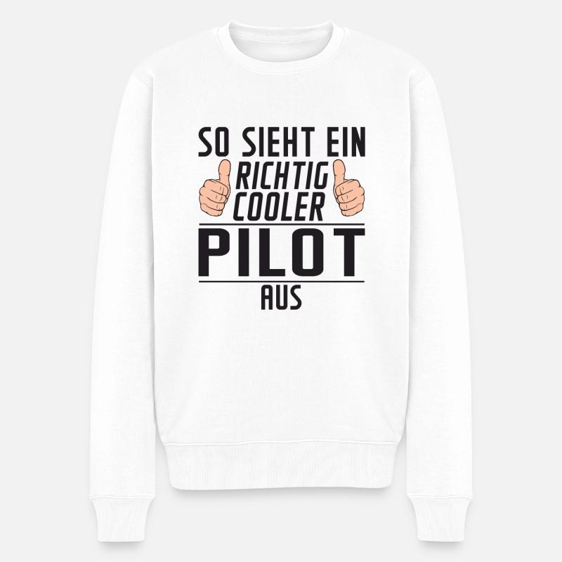 Pilot | Flugzeug | Spruch | Definition Piloten - Männer Premium Bio Pullover - Weiß