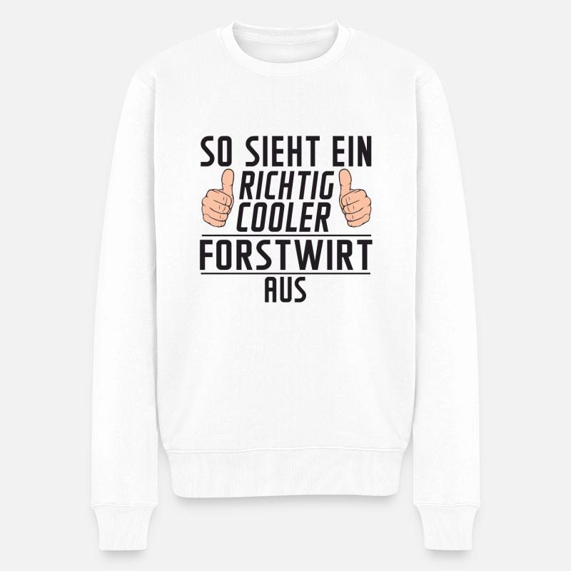 Forstwirt | Spruch | Waldarbeiter | lustig - Männer Premium Bio Pullover - Weiß