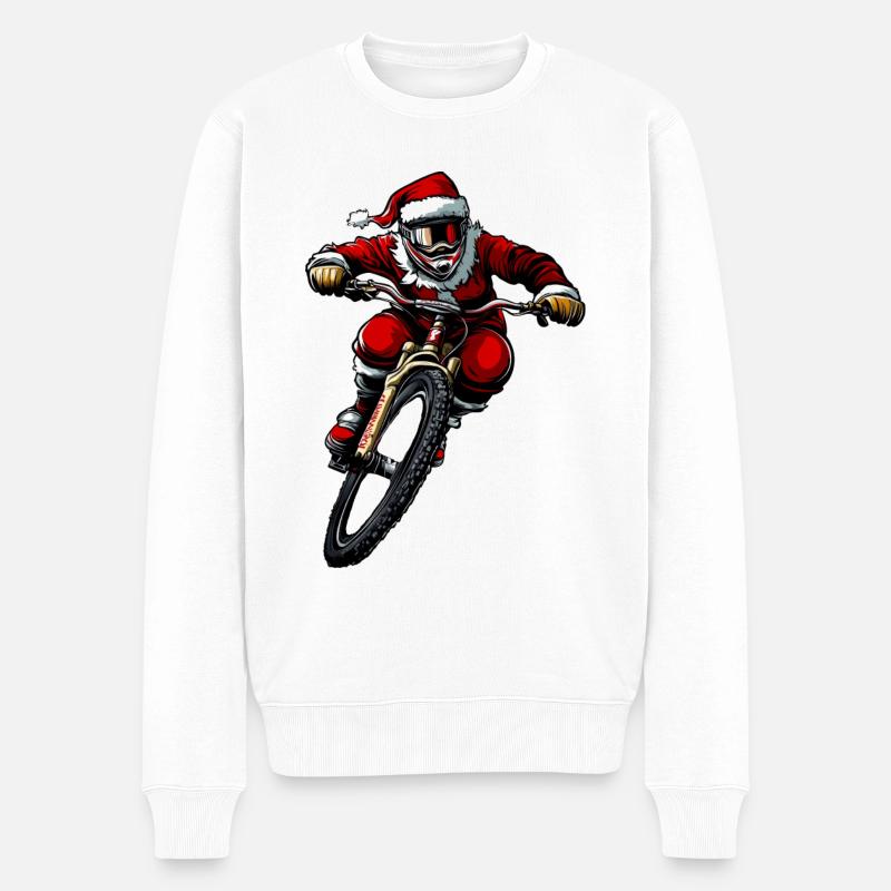 Vélo de descente Noël - Pull Premium bio Homme - blanc