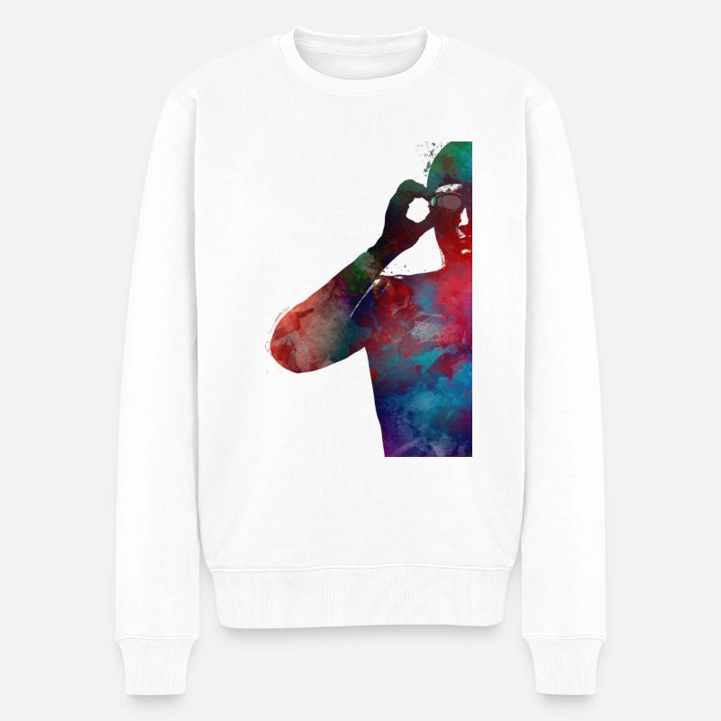 Schwimmersportkunst #swimmer #sport - Männer Premium Bio Pullover - Weiß