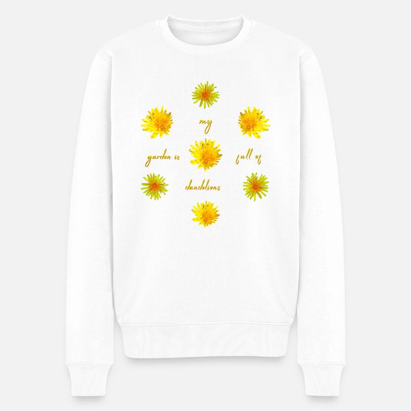 dandelions garden - Männer Premium Bio Pullover - Weiß
