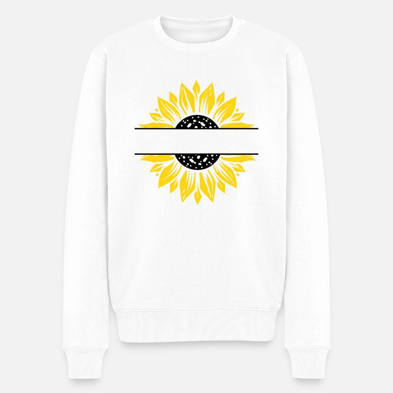 Sunflower Split 2 schwarz und gelb - Männer Premium Bio Pullover - Weiß
