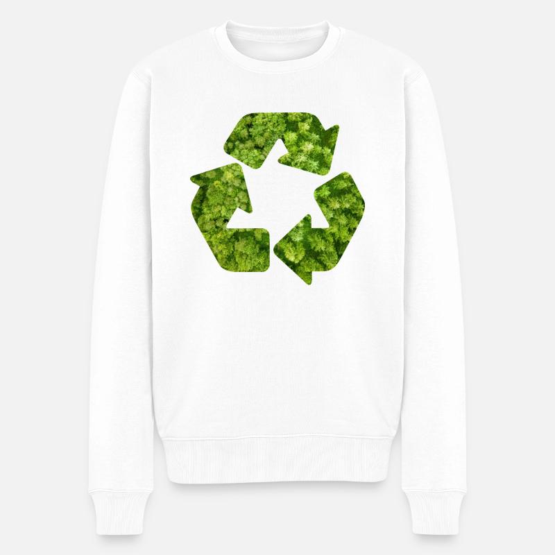 Recycle Umweltschutz Natur Wald Recycling - Männer Premium Bio Pullover - Weiß