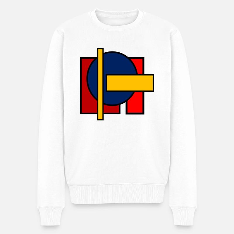 Bauhaus Kunst - Männer Premium Bio Pullover - Weiß