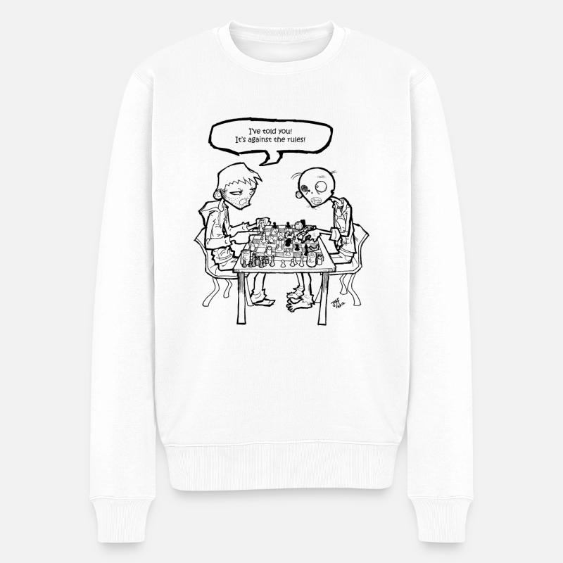Necromania; Schachmatt - Männer Premium Bio Pullover - Weiß