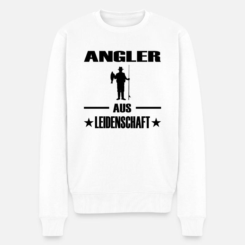 Angeln - Männer Premium Bio Pullover - Weiß