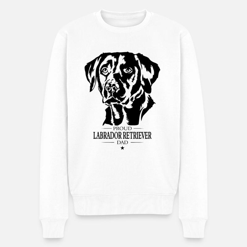 Labrador Retriever Dad Hunde Hund Labbi Wilsigns - Männer Premium Bio Pullover - Weiß