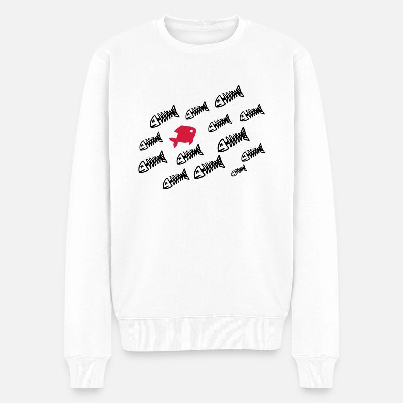 DEADFISH - Pull Premium bio Homme - blanc