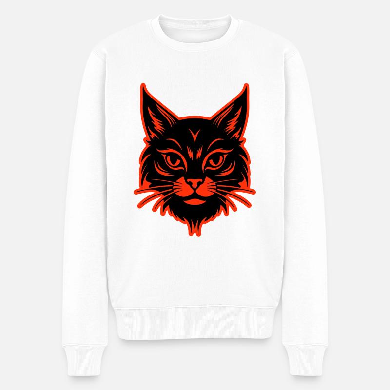 Tête de chat - Pull Premium bio Homme - blanc