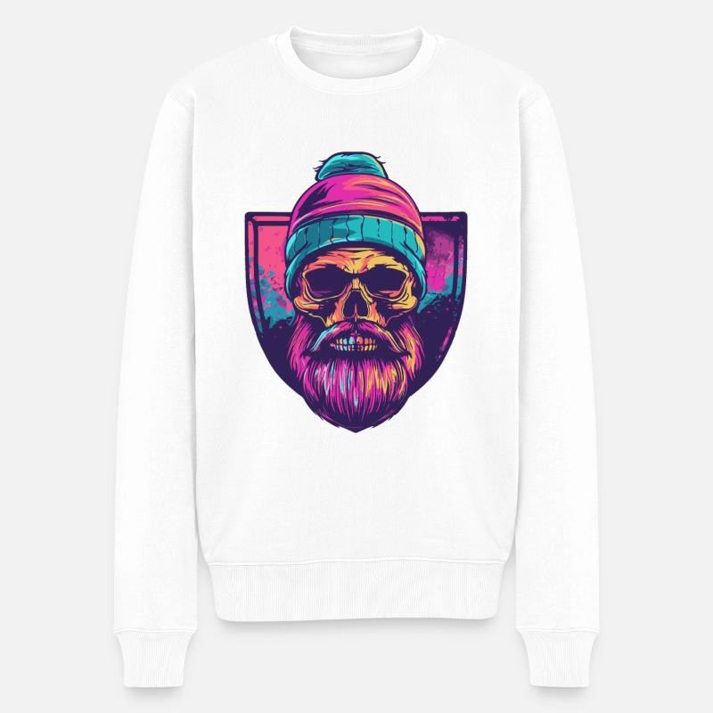 Crâne de bûcheron - Pull Premium bio Homme - blanc
