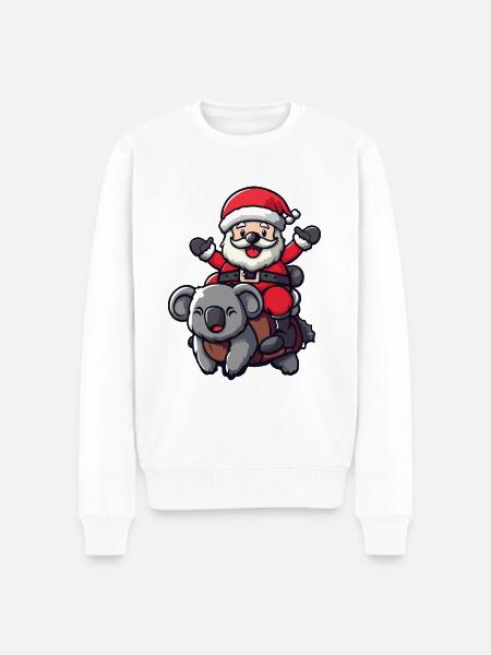 Koala Santa Claus - Men's Premium Organic Jumper - white
