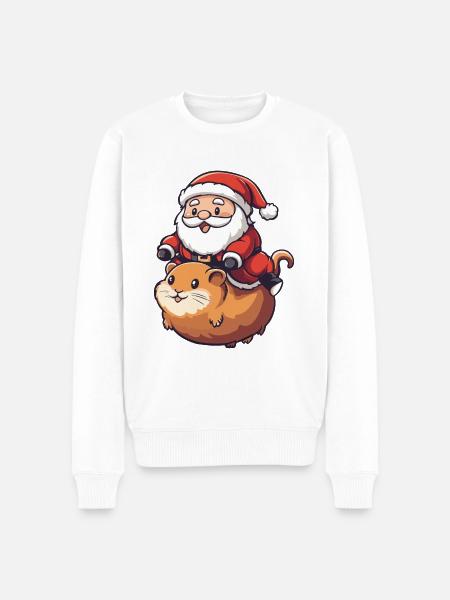 Hamster Santa Claus - Men's Premium Organic Jumper - white